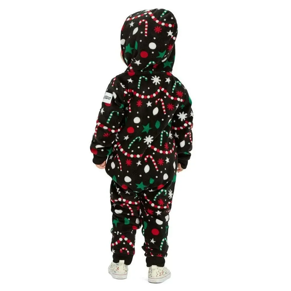 🎄 Tipsy Elves Holiday Goodies Fleece Jumpsuit Toddler Christmas Pajamas‎ NEW